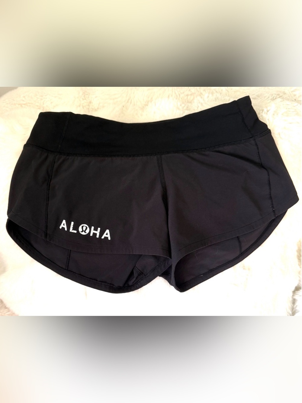 lululemon athletica Black Women's Athletic Shorts with ALOHA Logo